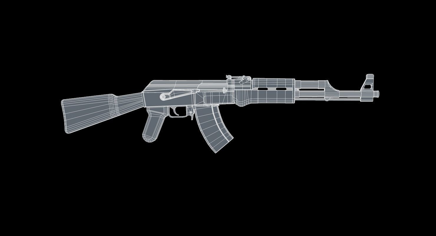 AK47 Gun 3D model_7