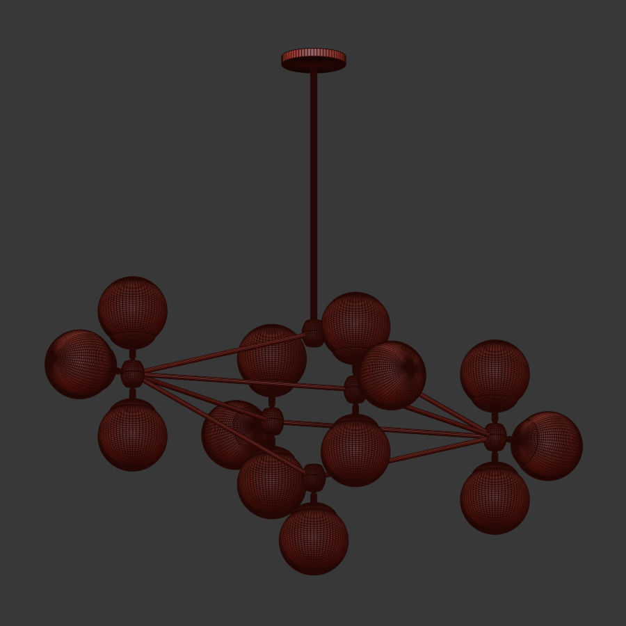 Modo Chandelier Diamond 13 Globes rollandhill 3D model_4