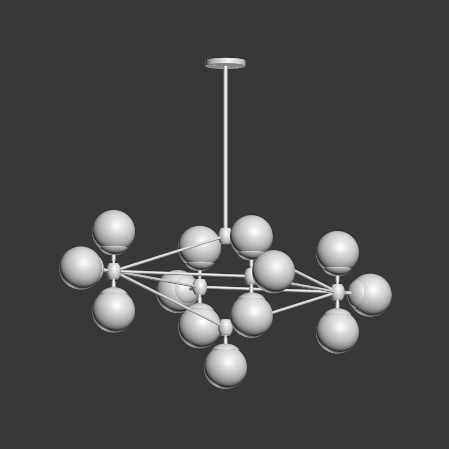 Modo Chandelier Diamond 13 Globes rollandhill 3D model_2