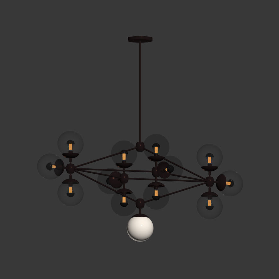 Modo Chandelier Diamond 13 Globes rollandhill 3D model_1