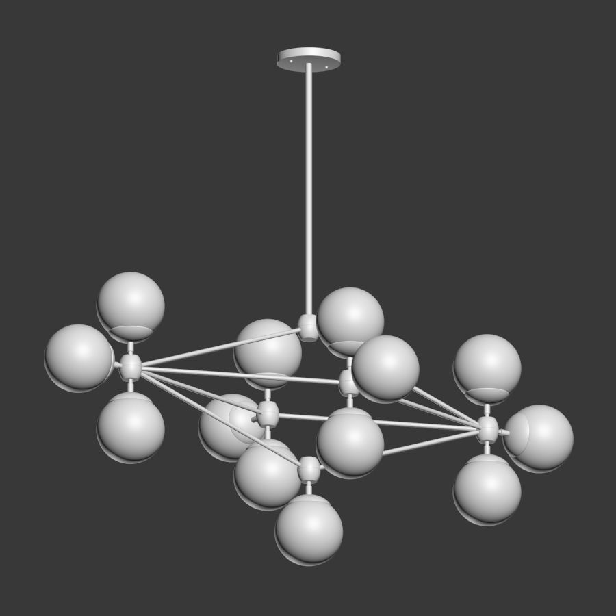 Modo Chandelier Diamond 13 Globes rollandhill 3D model_3