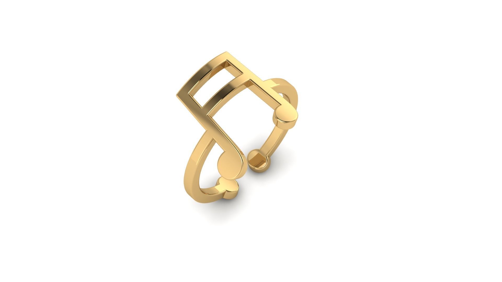 Minimalistic simple musical note ring 3D print model_1