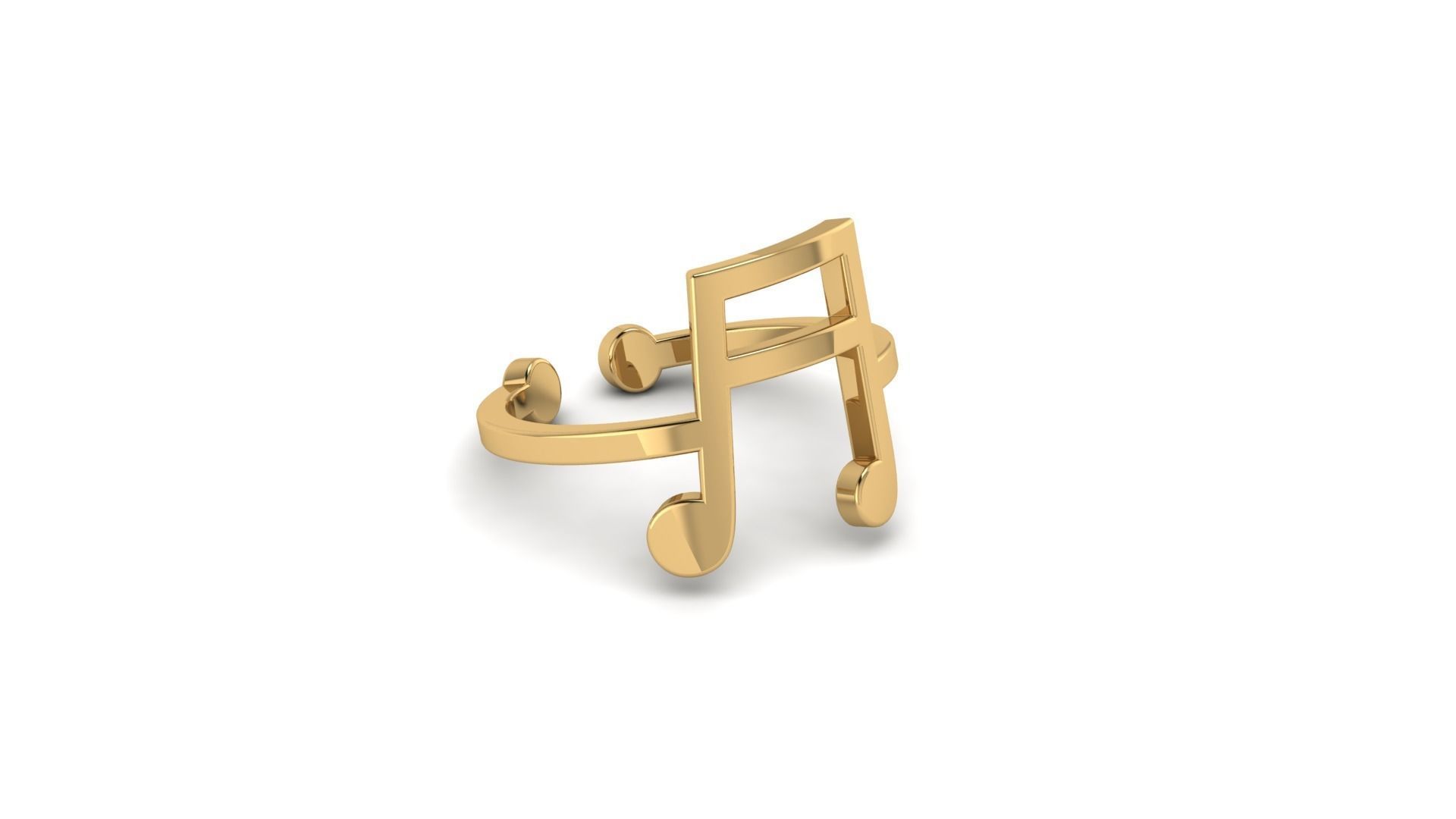 Minimalistic simple musical note ring 3D print model_5
