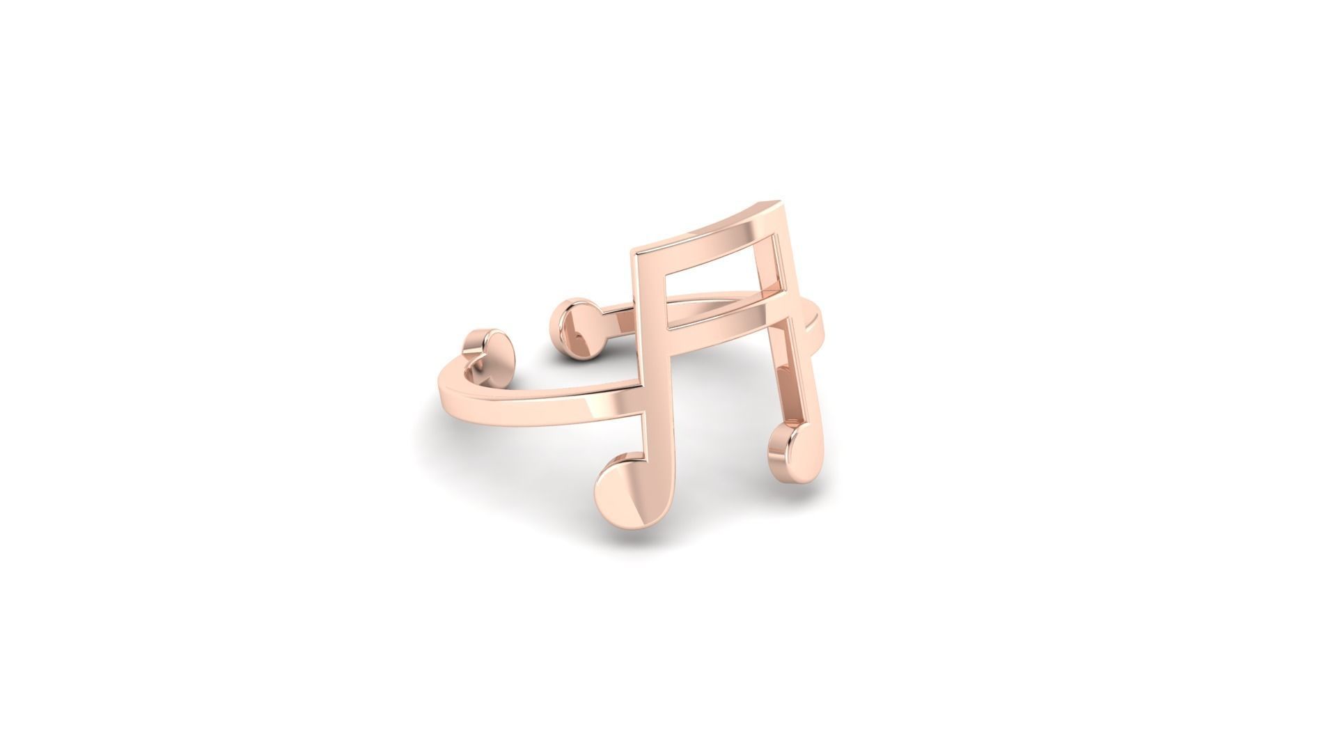 Minimalistic simple musical note ring 3D print model_7