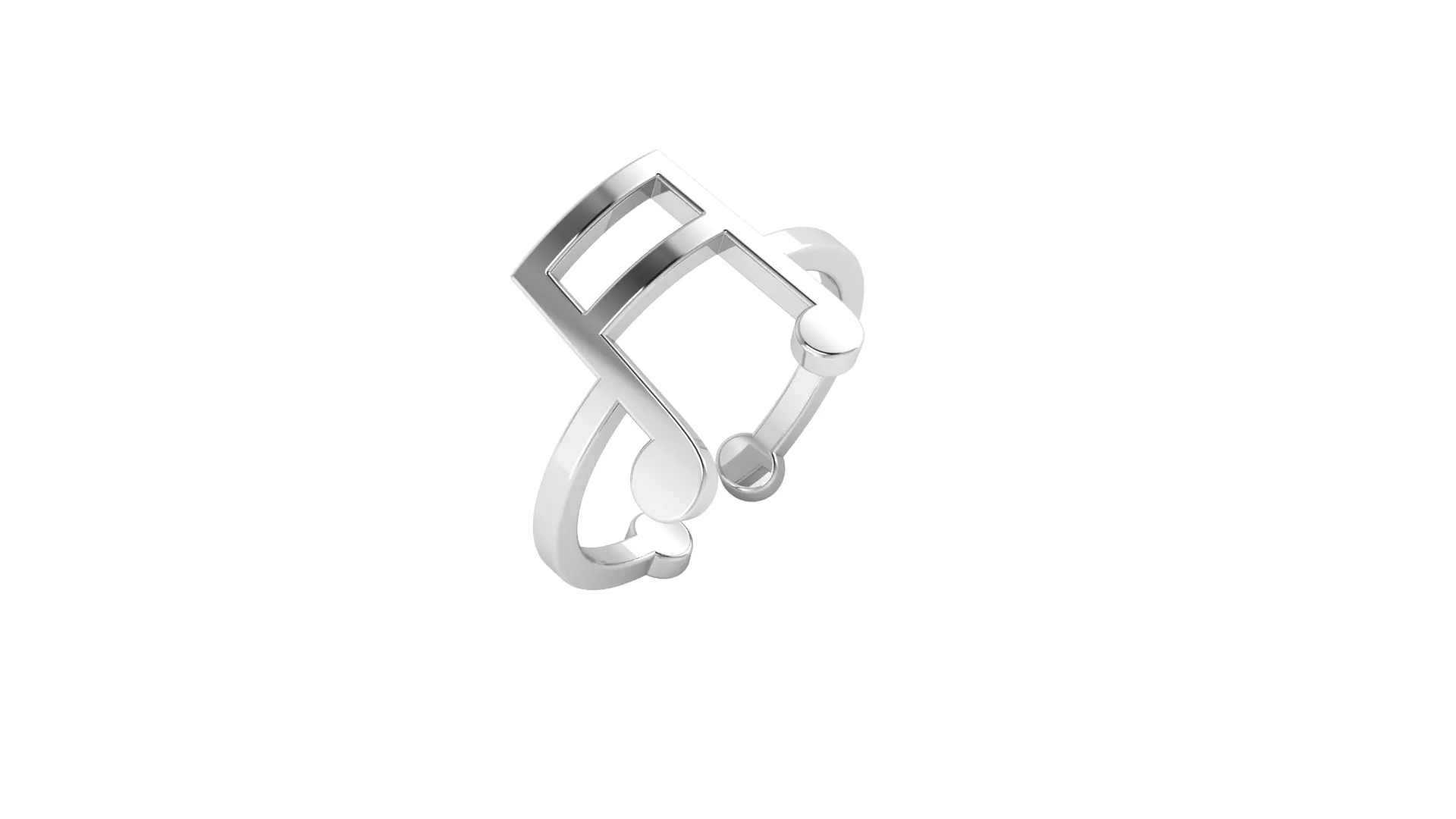 Minimalistic simple musical note ring 3D print model_0