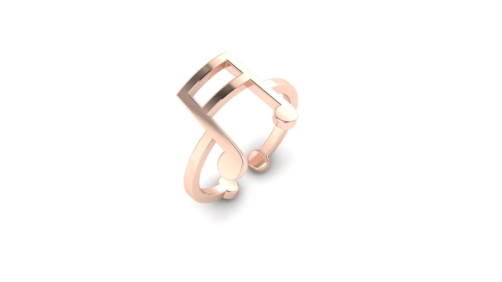 Minimalistic simple musical note ring 3D print model_2