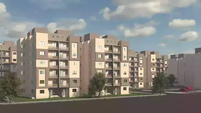 residential 5 storyes building 4 apartment