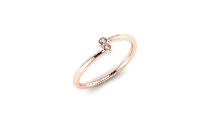 Minimalistic simple engagement ring 3D print model