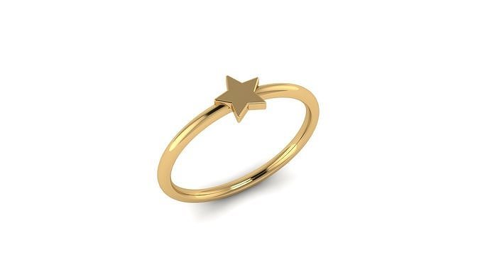 Minimalistic simple star ring 3D print model