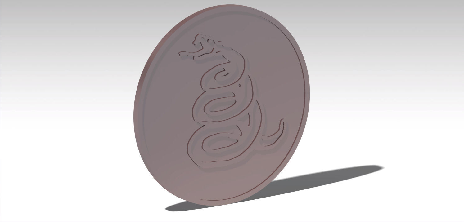 Metallica Snake Coin 3D print model_6
