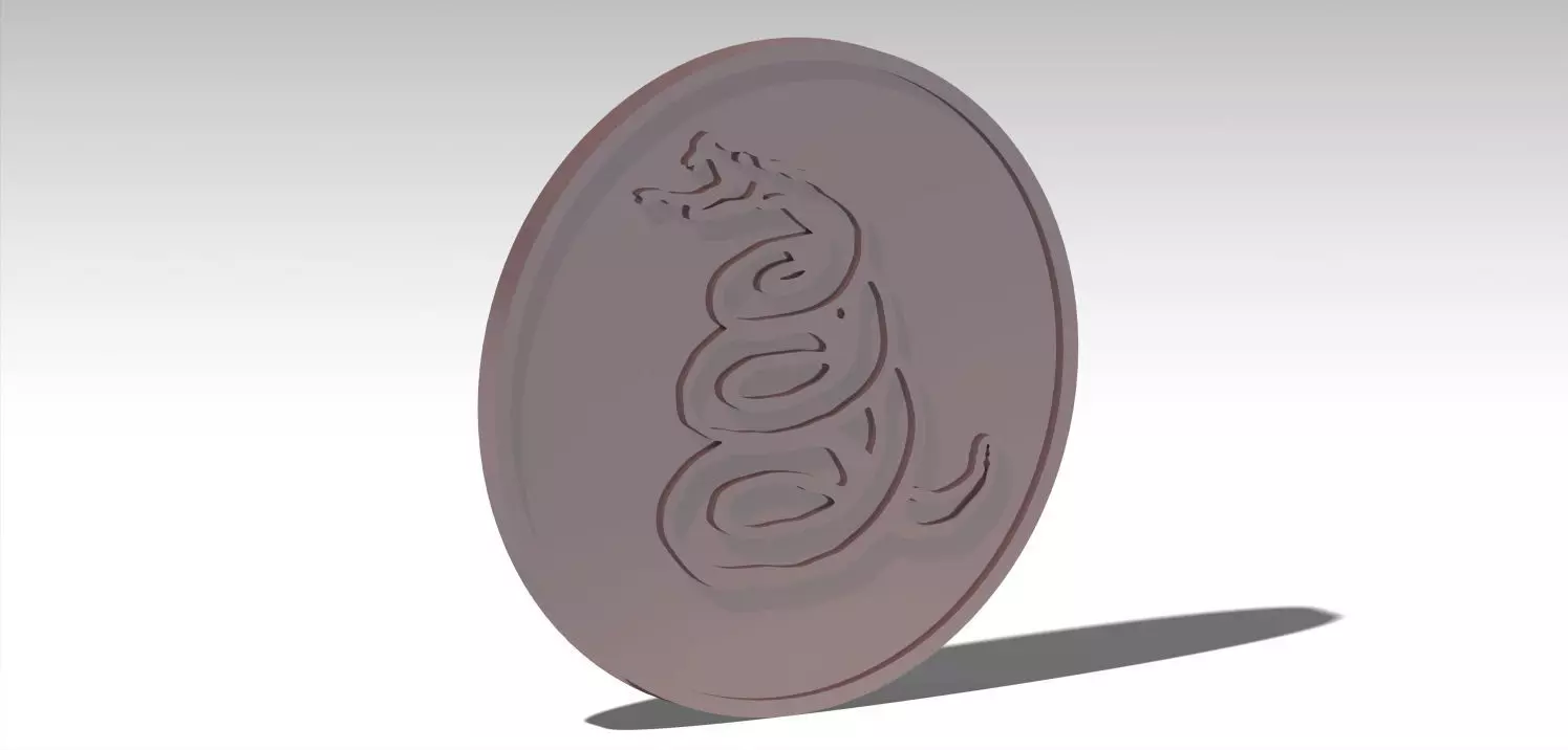 Metallica Snake Coin 3D print model_0