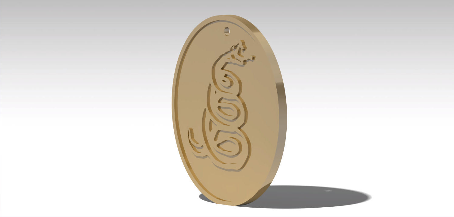 Metallica Snake Coin 3D print model_2