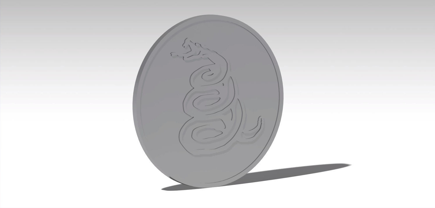 Metallica Snake Coin 3D print model_5