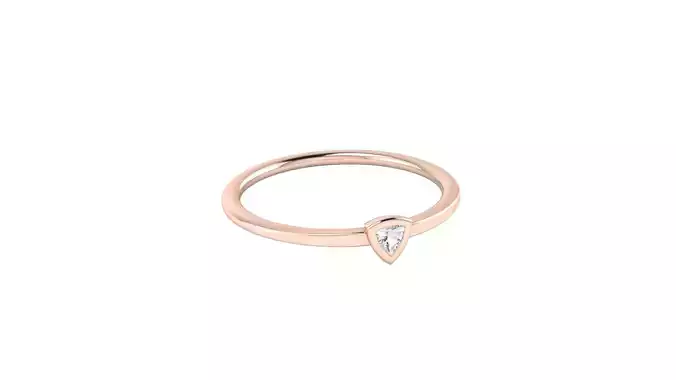 Minimalistic simple trillion engagement ring 