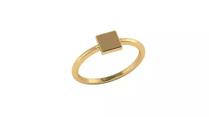 Minimalistic geometrical simple square ring 3D print model