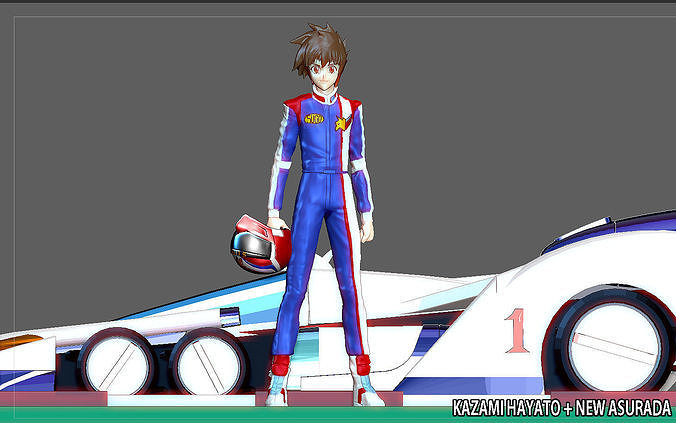 KAZAMI HAYATO ASURADA CYBER FORMULA STATUE DIORAMA RACE ANIME 3D print model