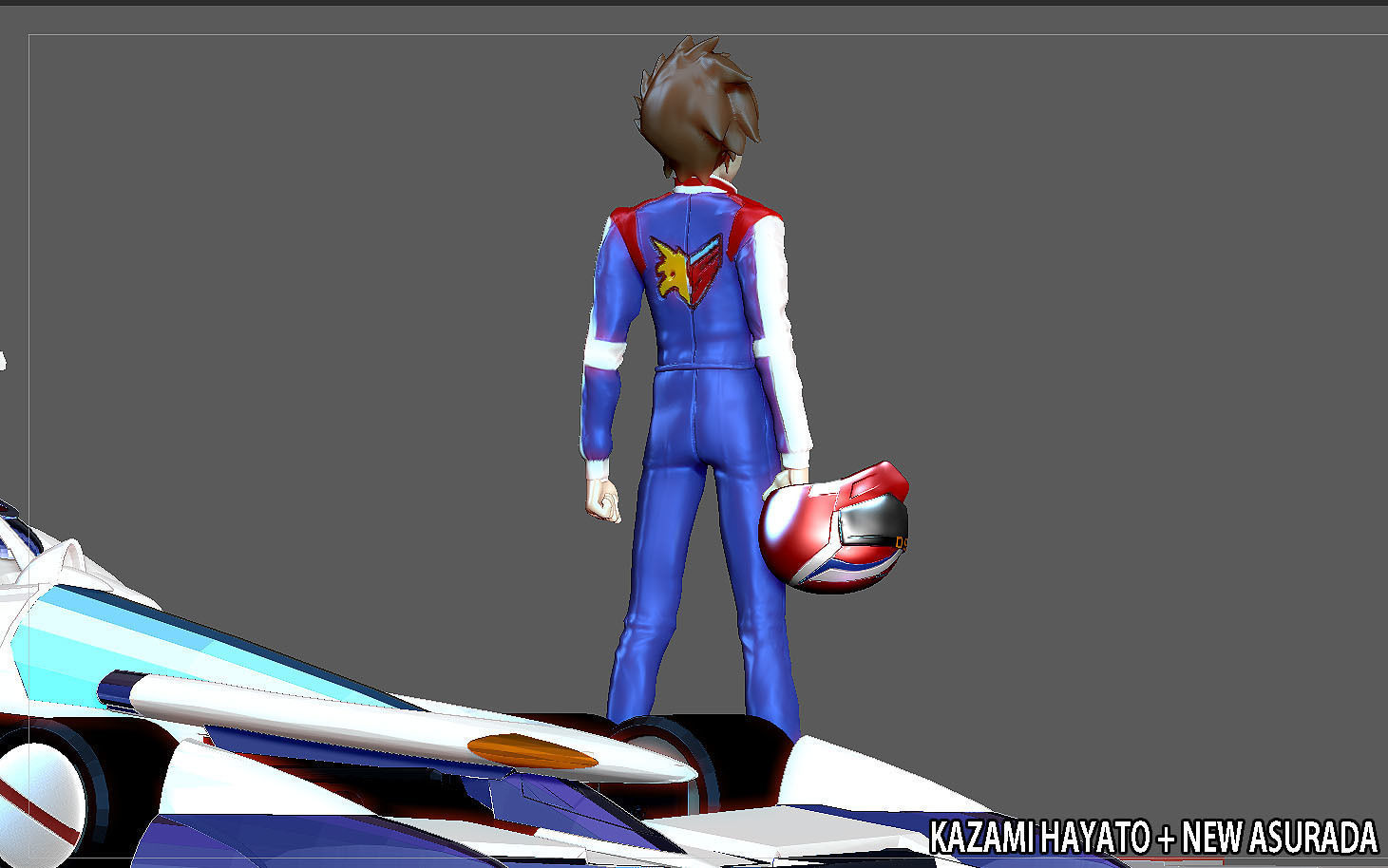 KAZAMI HAYATO ASURADA CYBER FORMULA STATUE DIORAMA RACE ANIME 3D print model_8