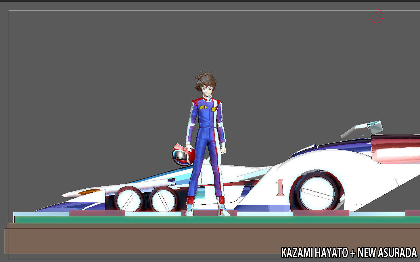 KAZAMI HAYATO ASURADA CYBER FORMULA STATUE DIORAMA RACE ANIME 3D print model_2