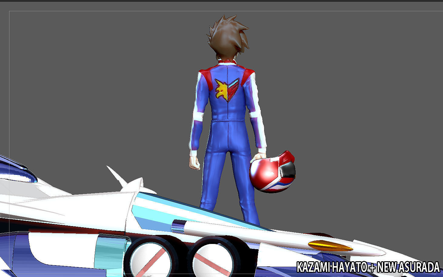 KAZAMI HAYATO ASURADA CYBER FORMULA STATUE DIORAMA RACE ANIME 3D print model_7