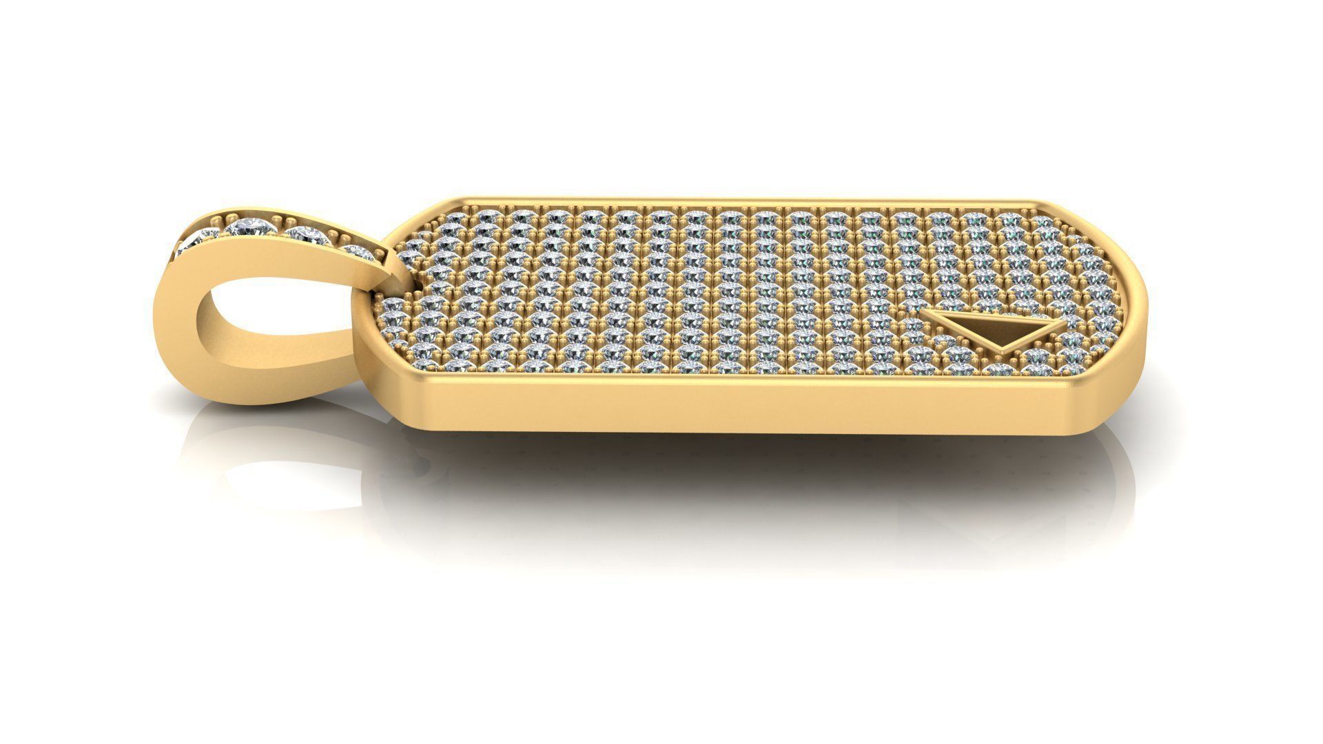 Rectangle pendands with diamonds 3D print model_1