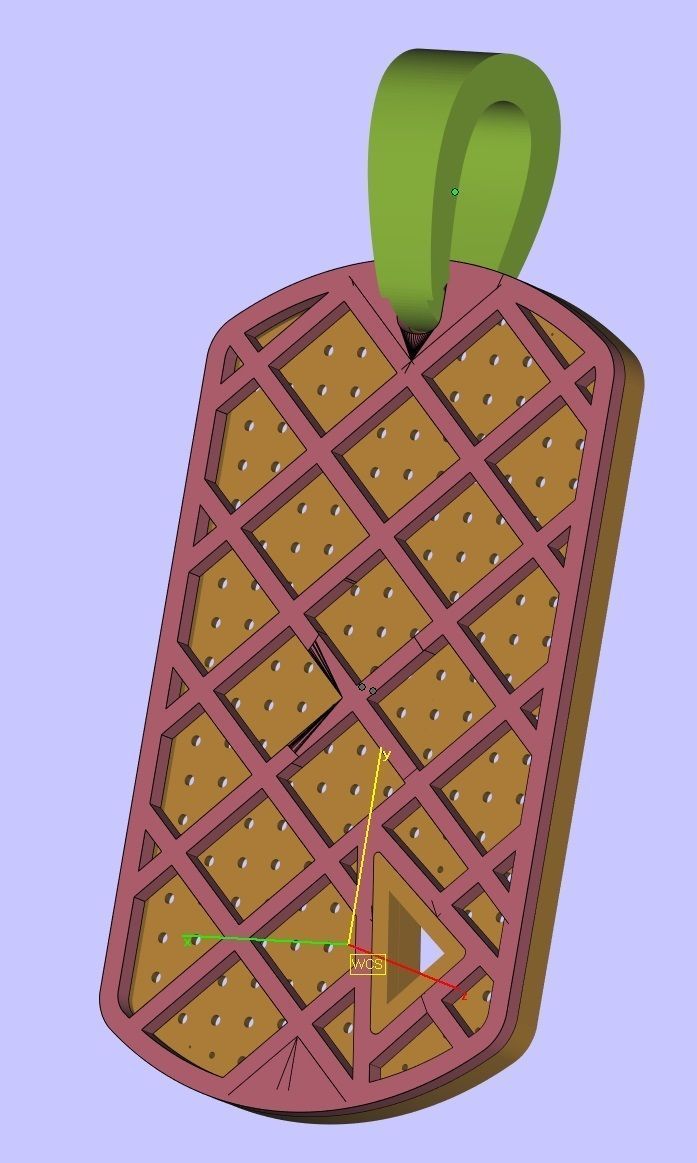 Rectangle pendands with diamonds 3D print model_4