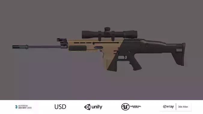 SCAR-L rifle with scope
