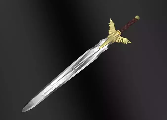 Gilded sword Low-poly 3D model
