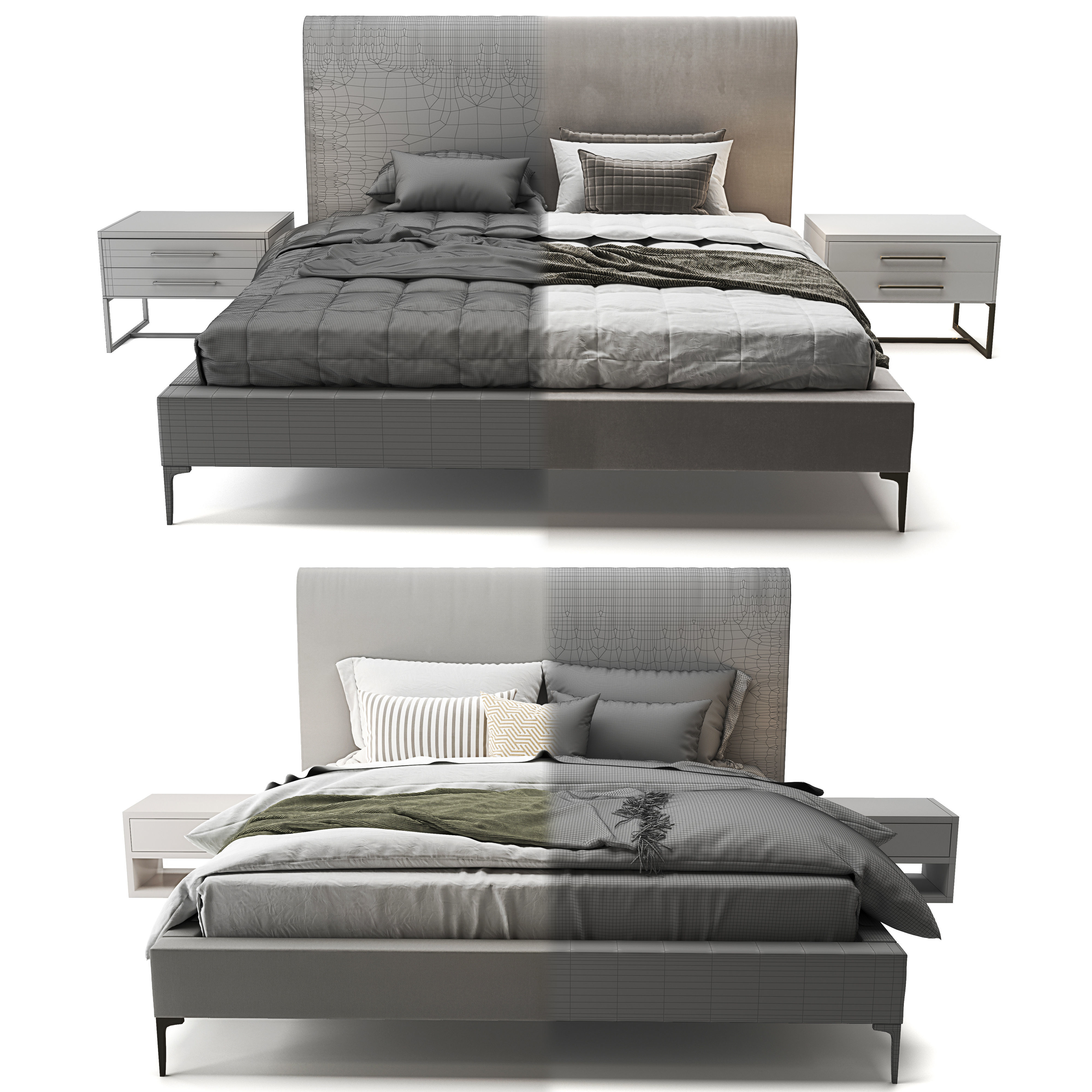 Bed and Children Bed collection 3D model_3