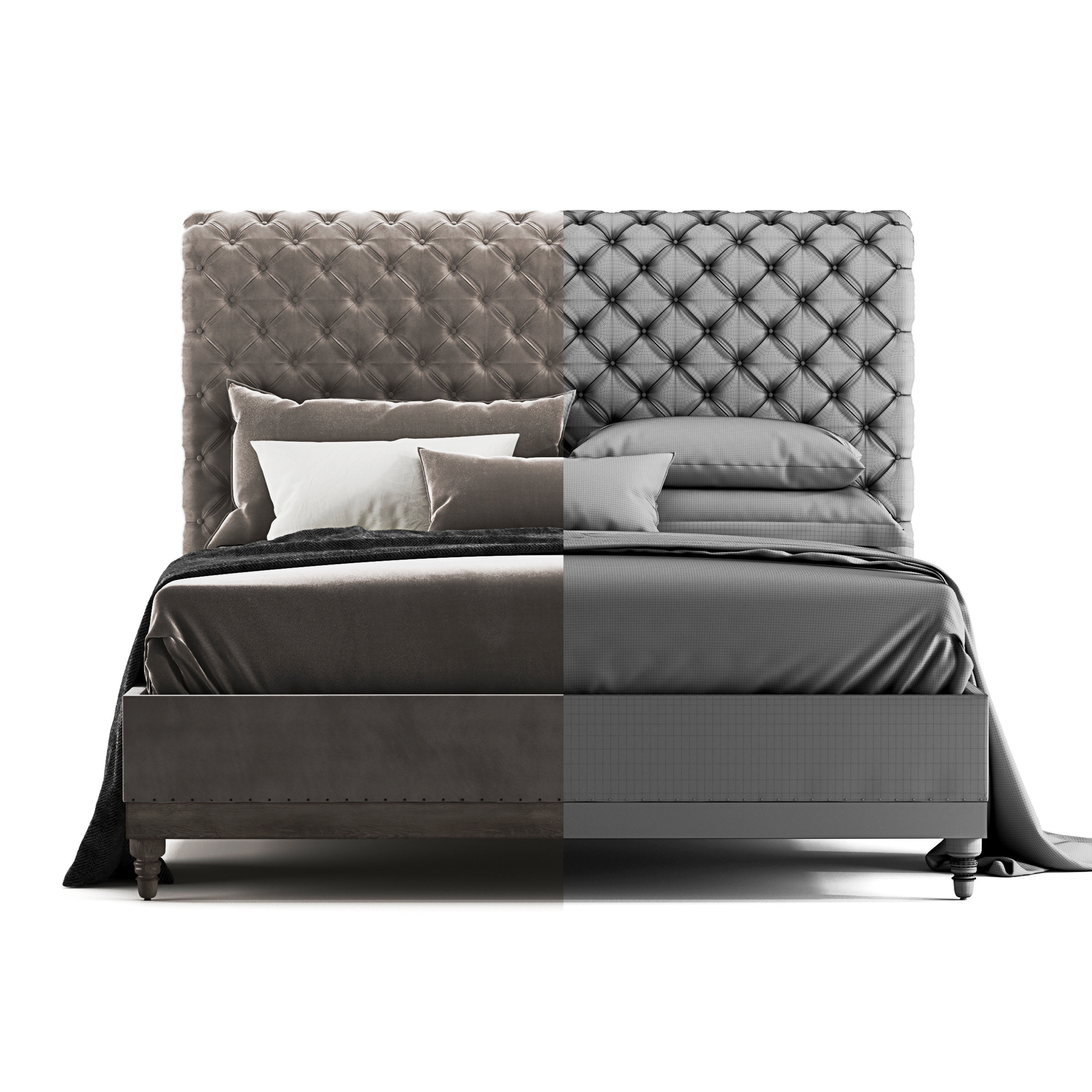 Bed and Children Bed collection 3D model_9