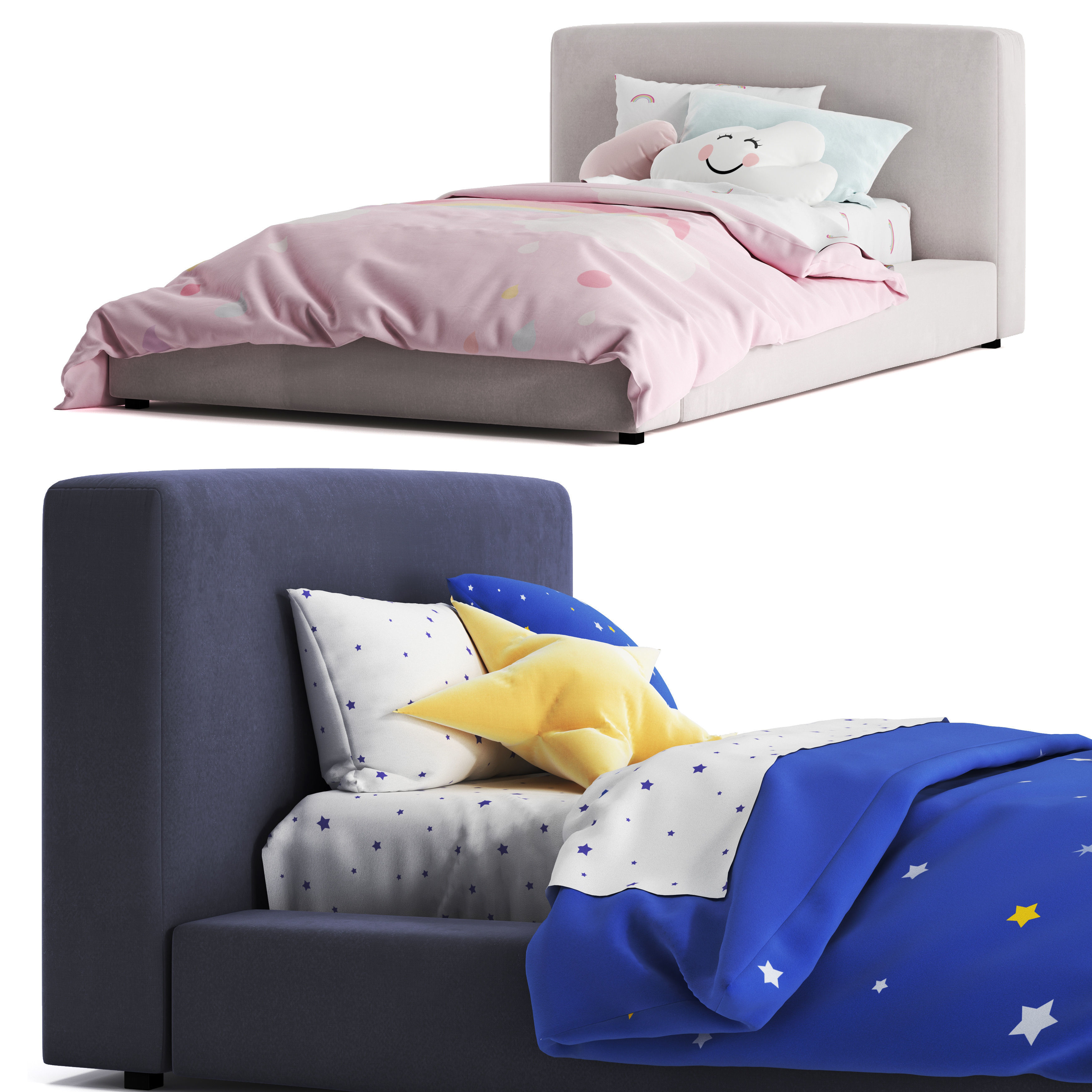 Bed and Children Bed collection 3D model_2