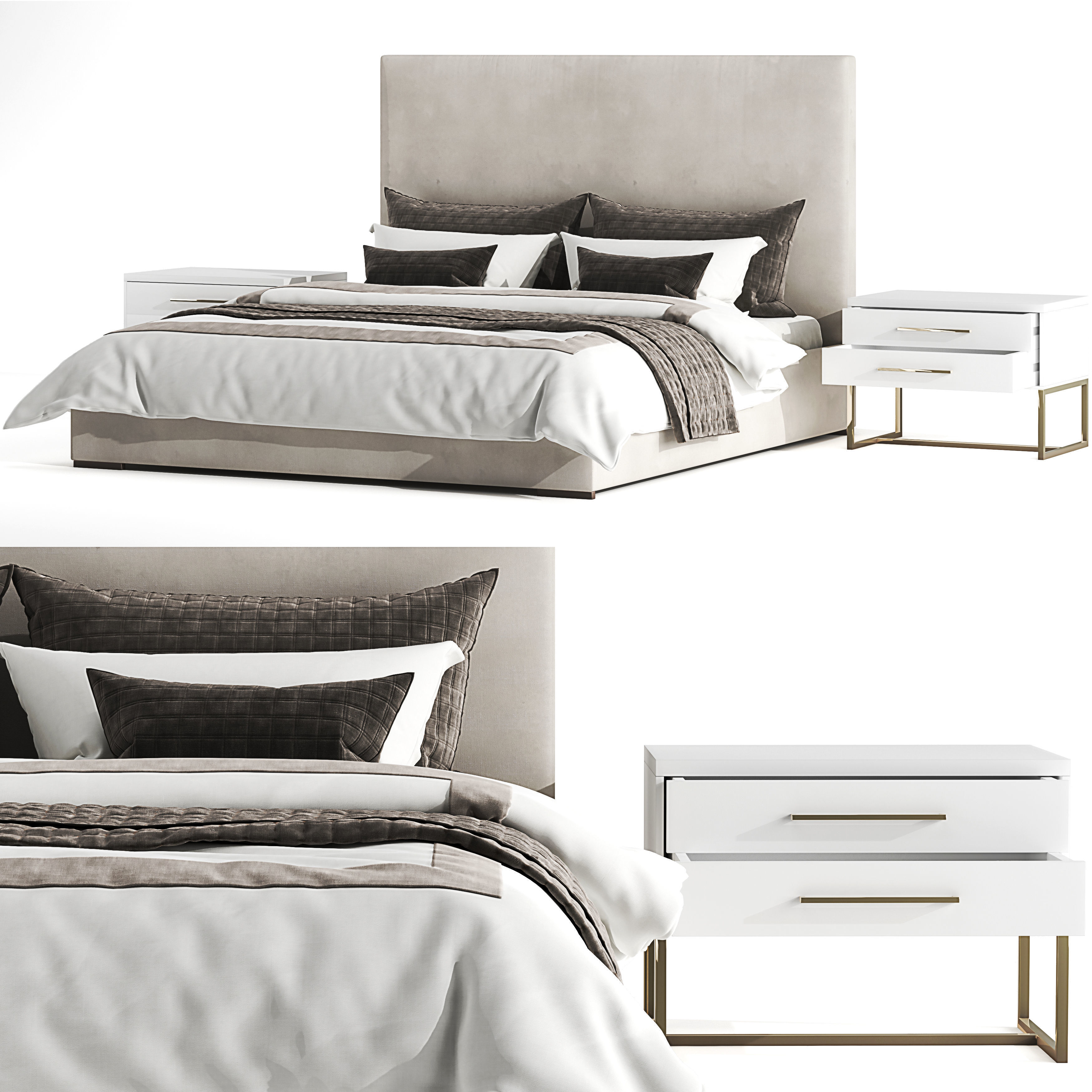 Bed and Children Bed collection 3D model_16