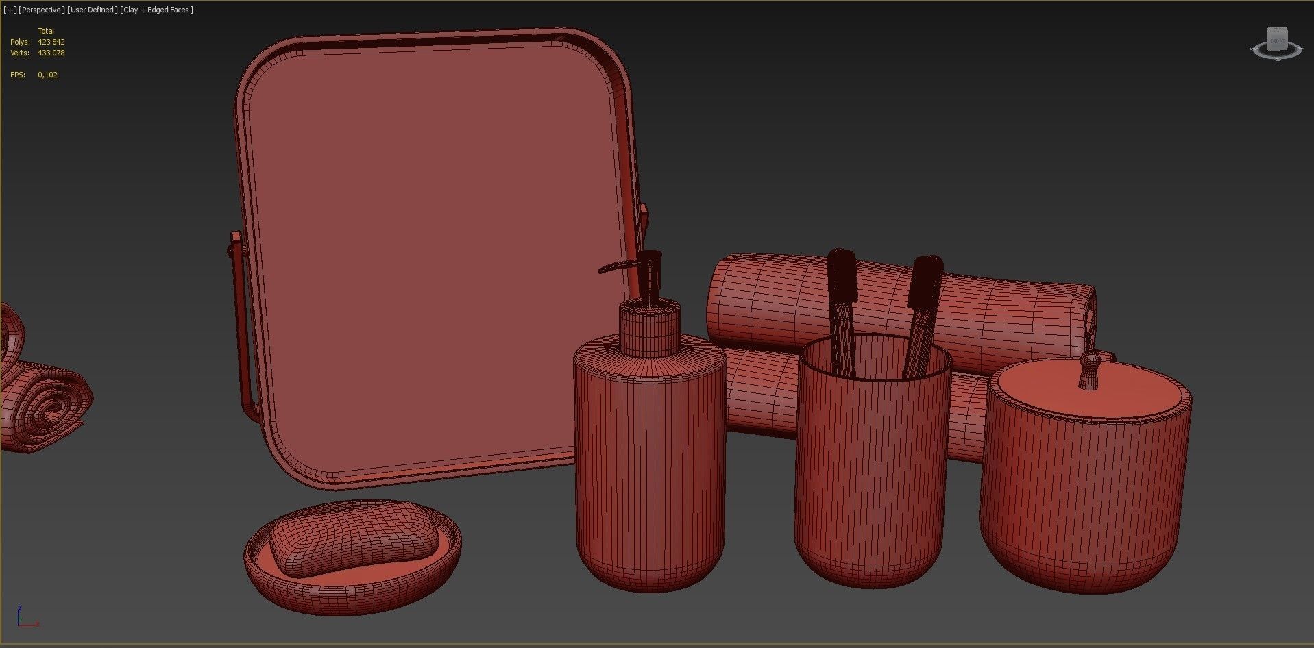 Bathroom accessories in Loft style 2 Free 3D model_8