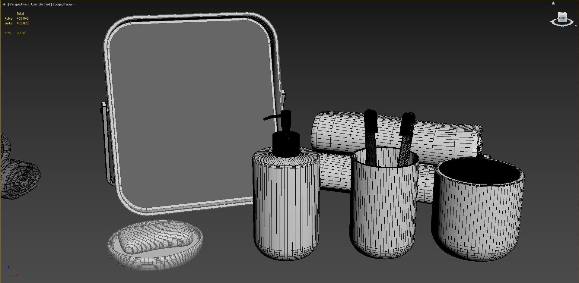 Bathroom accessories in Loft style 2 Free 3D model_5