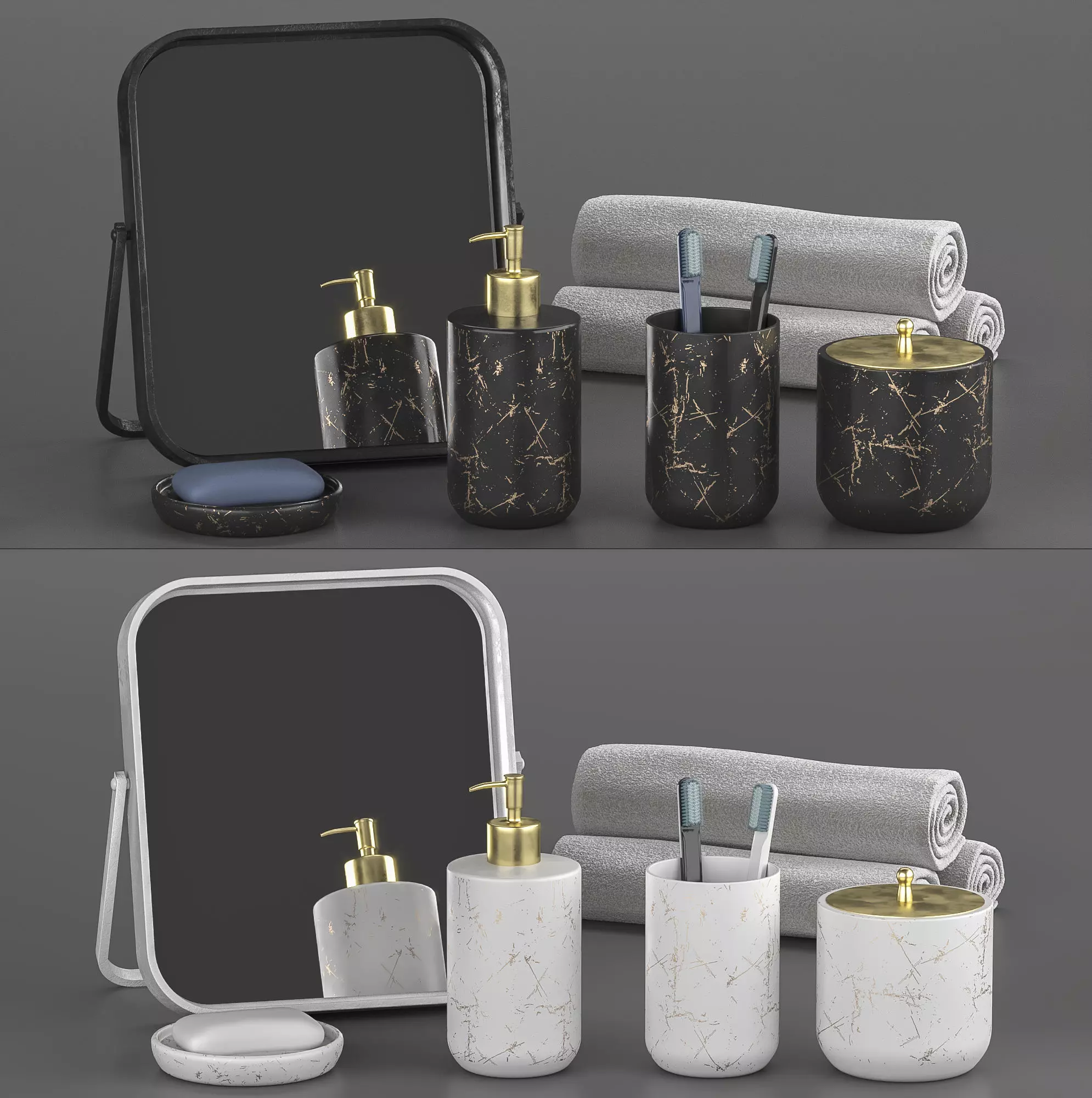 Bathroom accessories in Loft style 2 Free 3D model_0