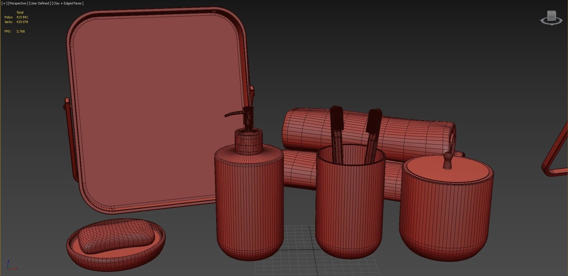 Bathroom accessories in Loft style 2 Free 3D model_9