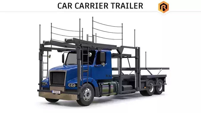 Car Carrier Trailer Low-poly 3D model