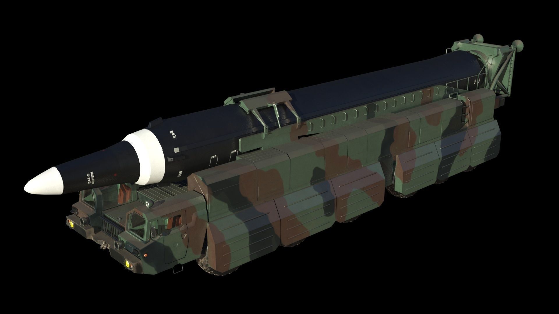 Hwasong 12 missile launcher 3D model_4