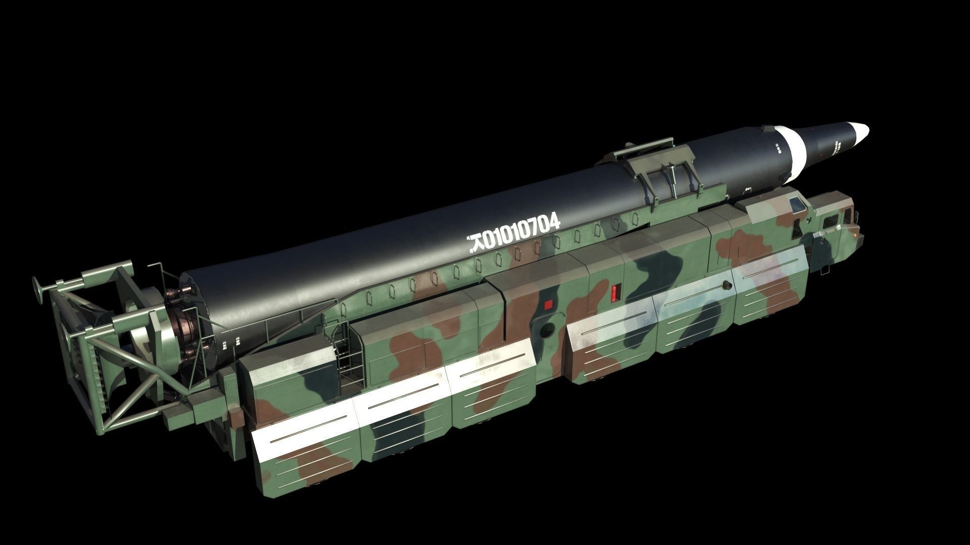 Hwasong 12 missile launcher 3D model_2