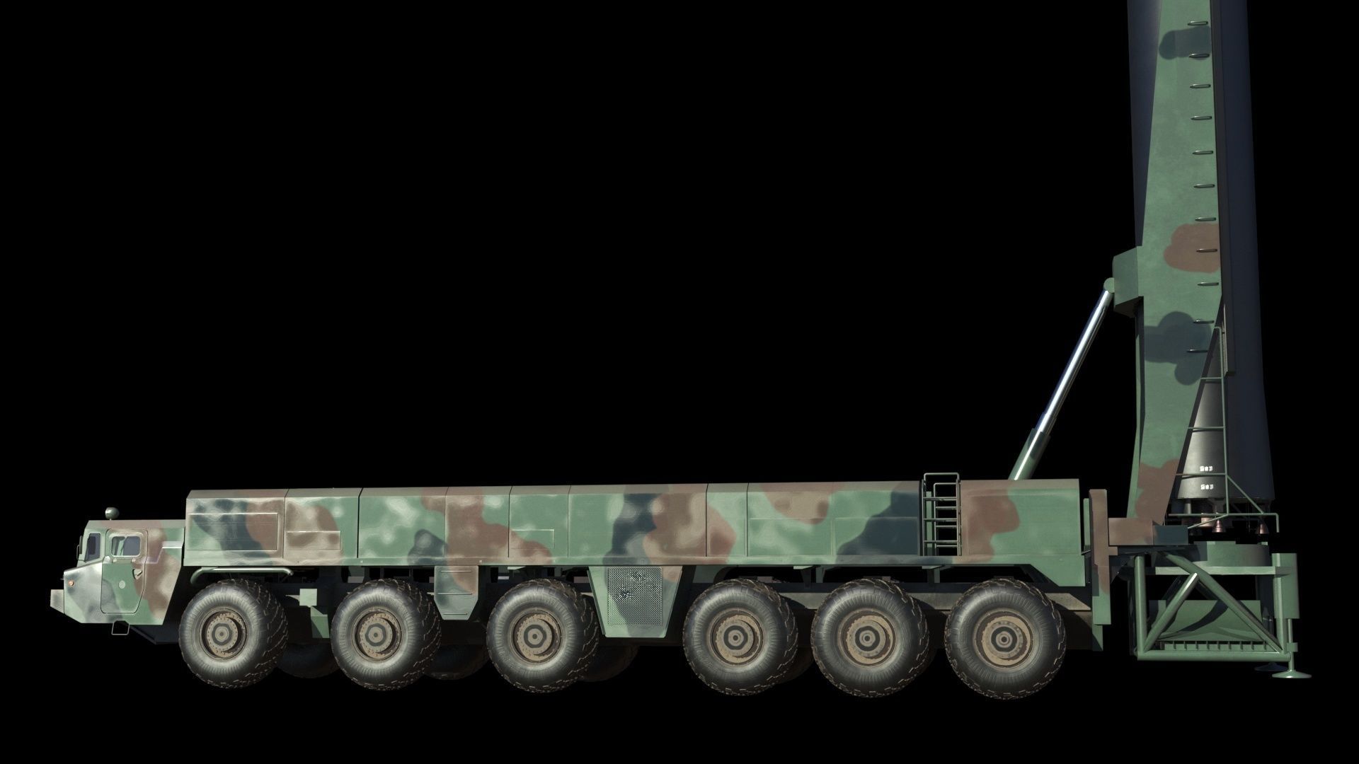 Hwasong 12 missile launcher 3D model_9