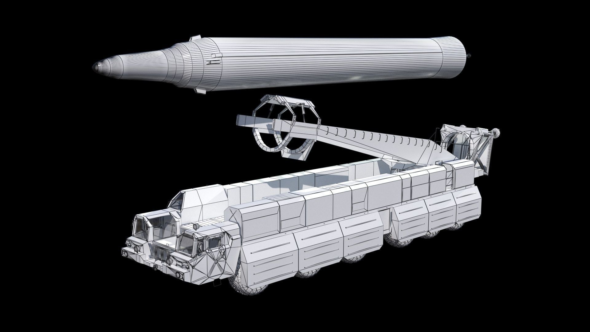Hwasong 12 missile launcher 3D model_16