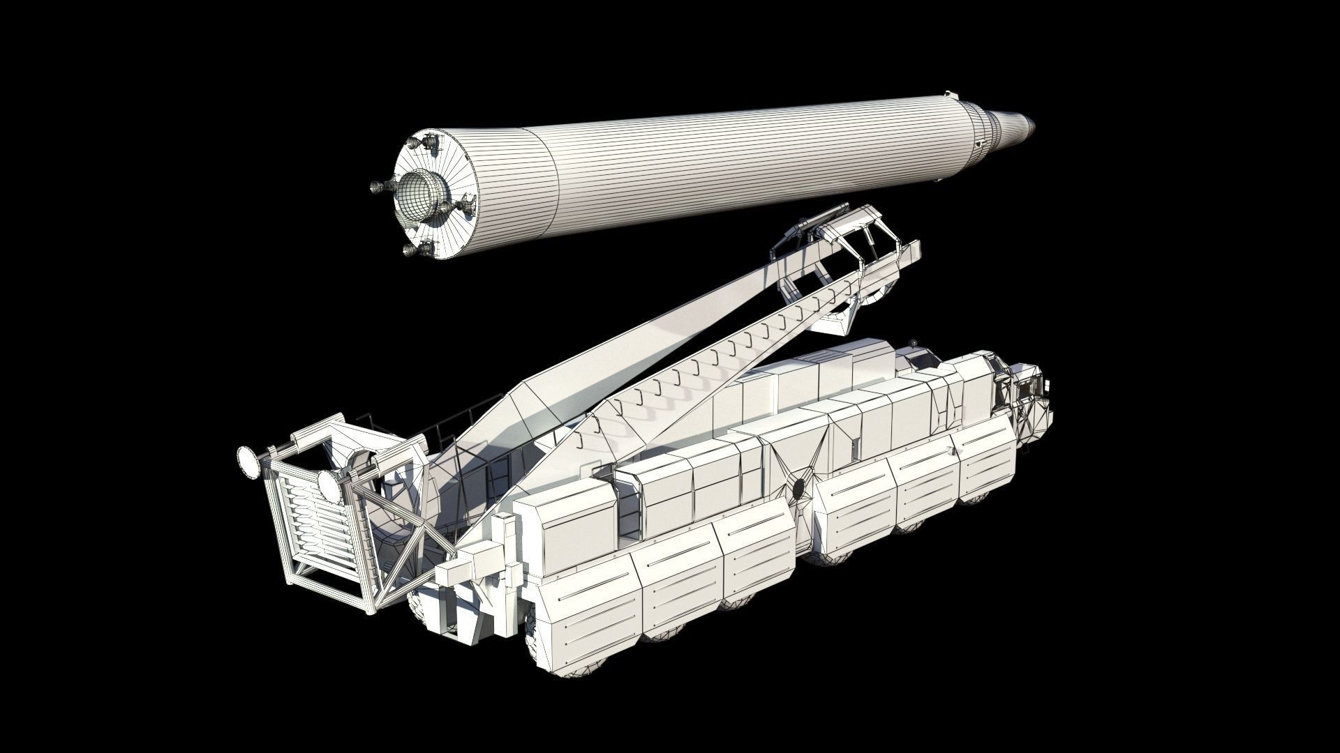 Hwasong 12 missile launcher 3D model_14