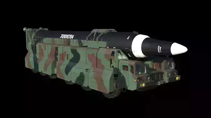 Hwasong 12 missile launcher 3D model