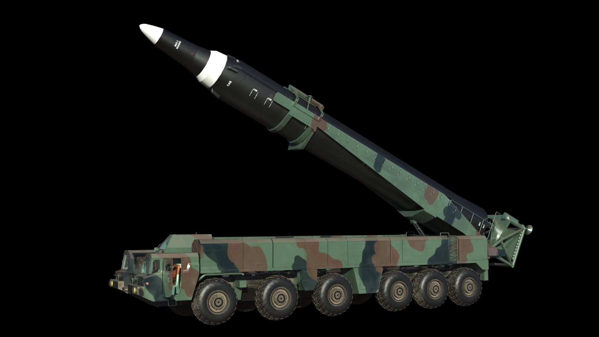 Hwasong 12 missile launcher 3D model_7