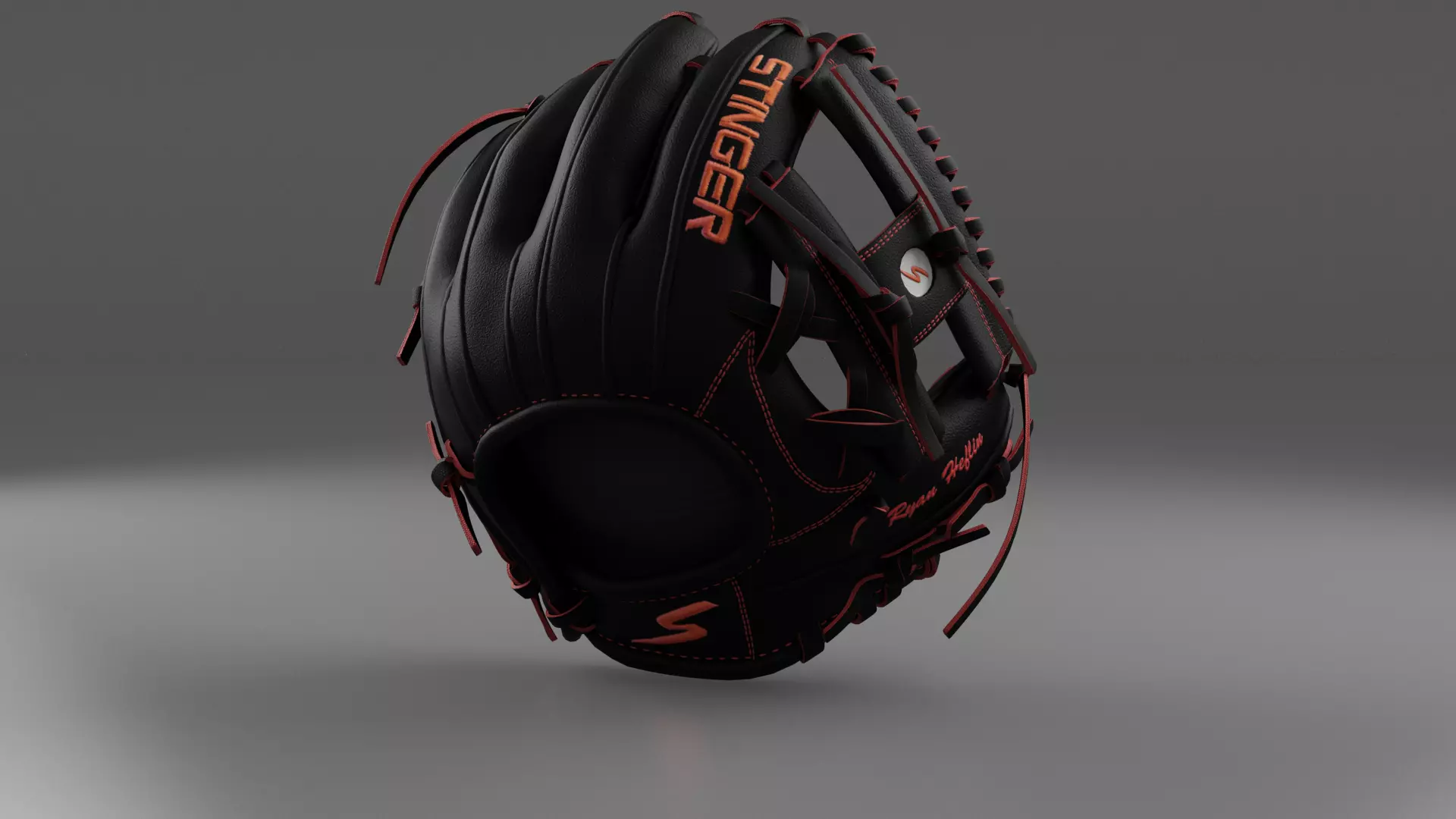 Baseball Glove Black 3D model