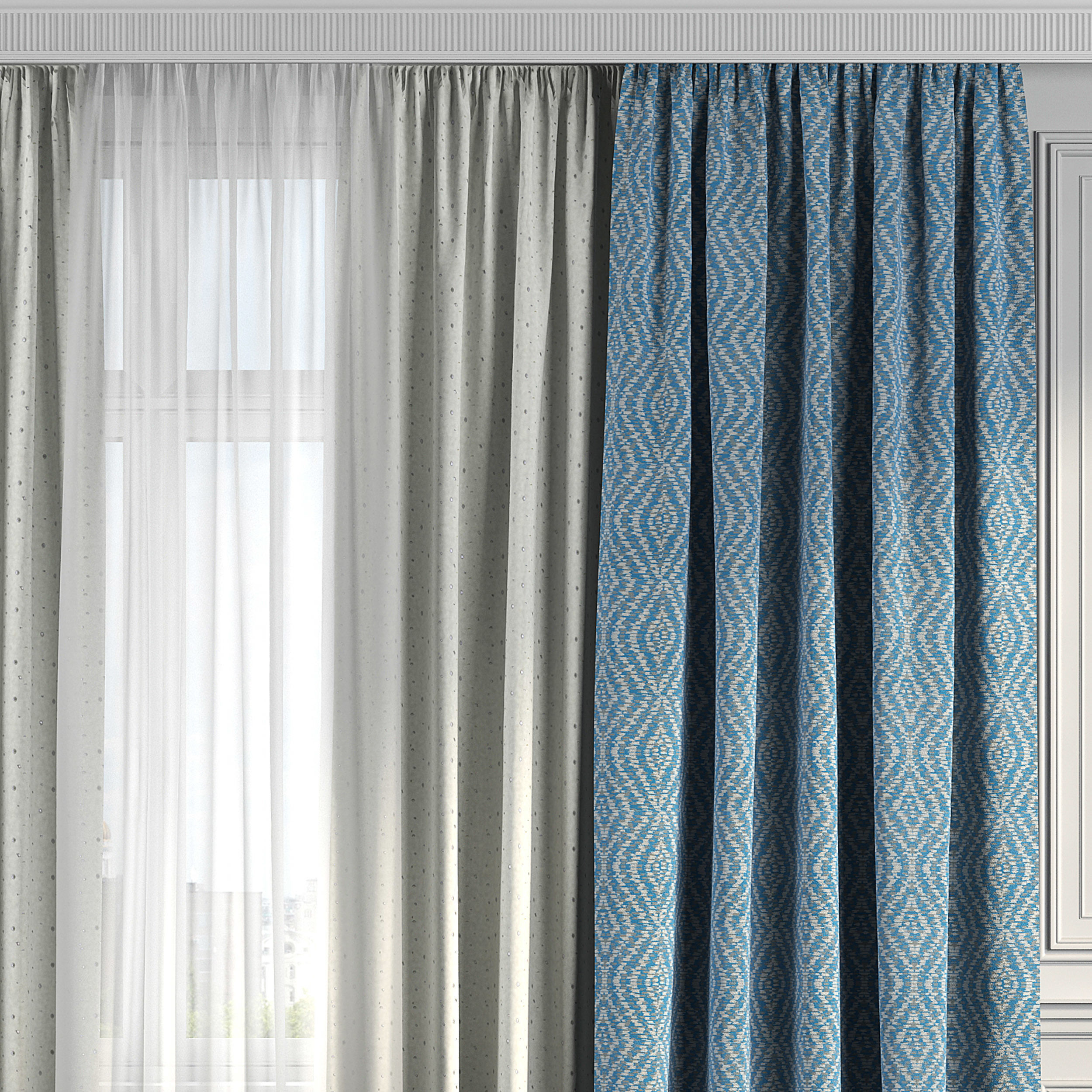 Curtain Set 181 3D model_2