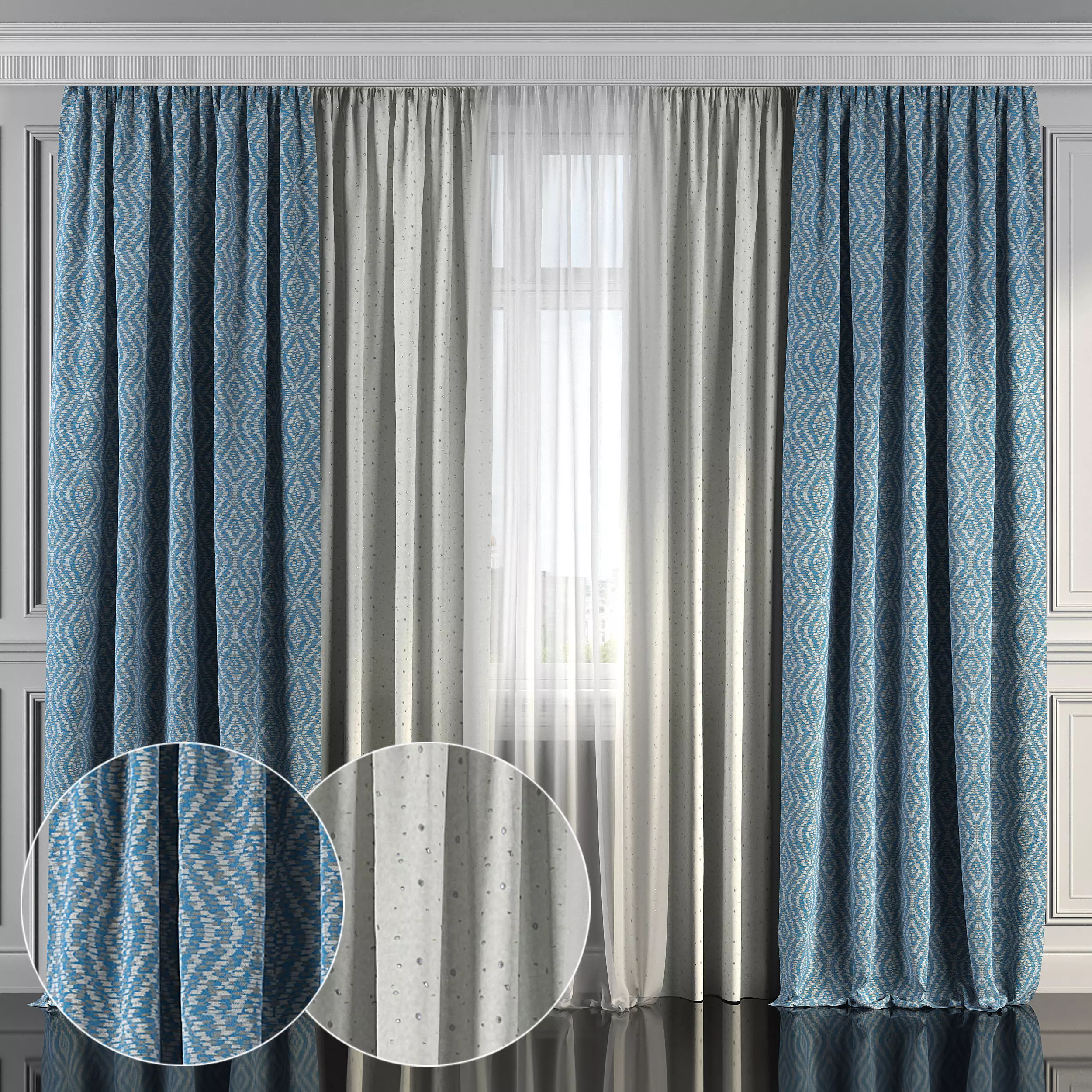 Curtain Set 181 3D model_0