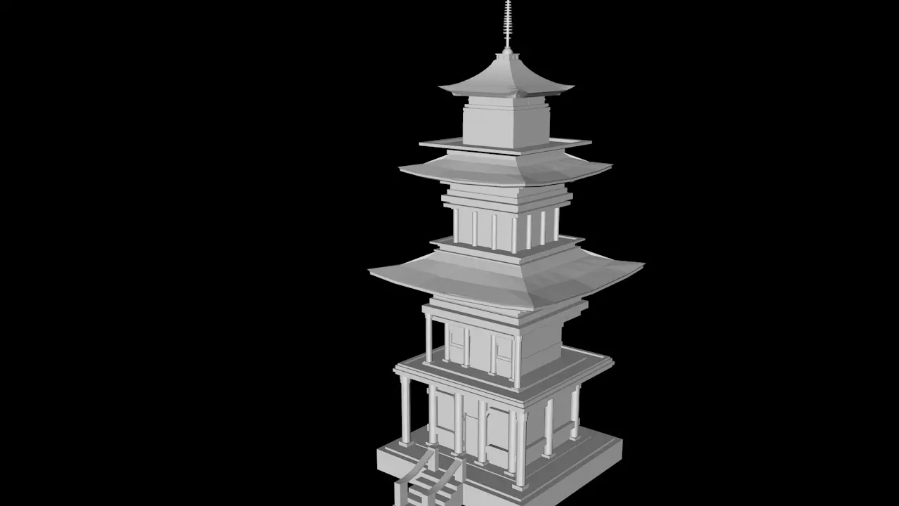 japanese house Low-poly 3D model_0