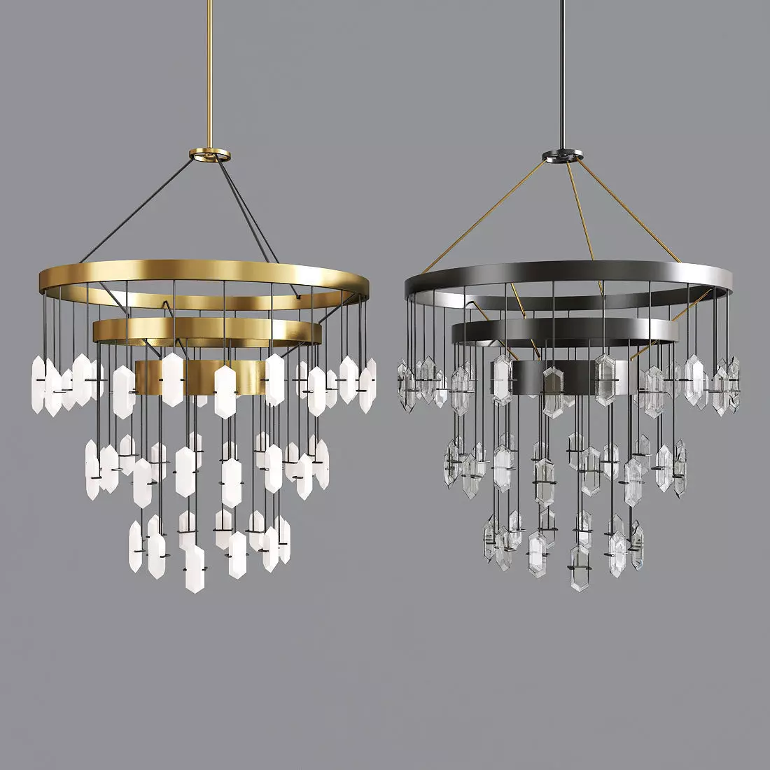 Halcyon Large Three Tier Chandelier 3D model_0