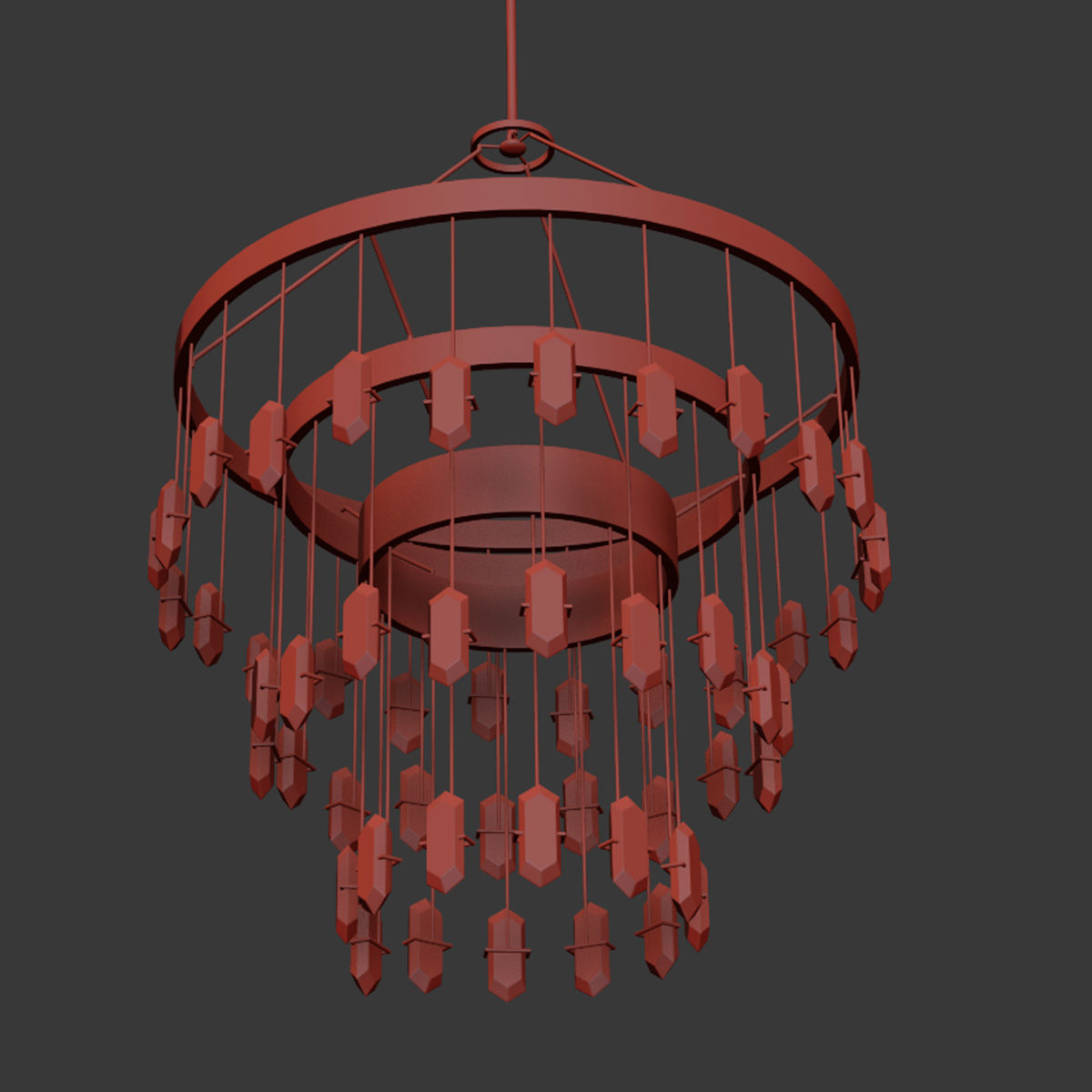 Halcyon Large Three Tier Chandelier 3D model_1