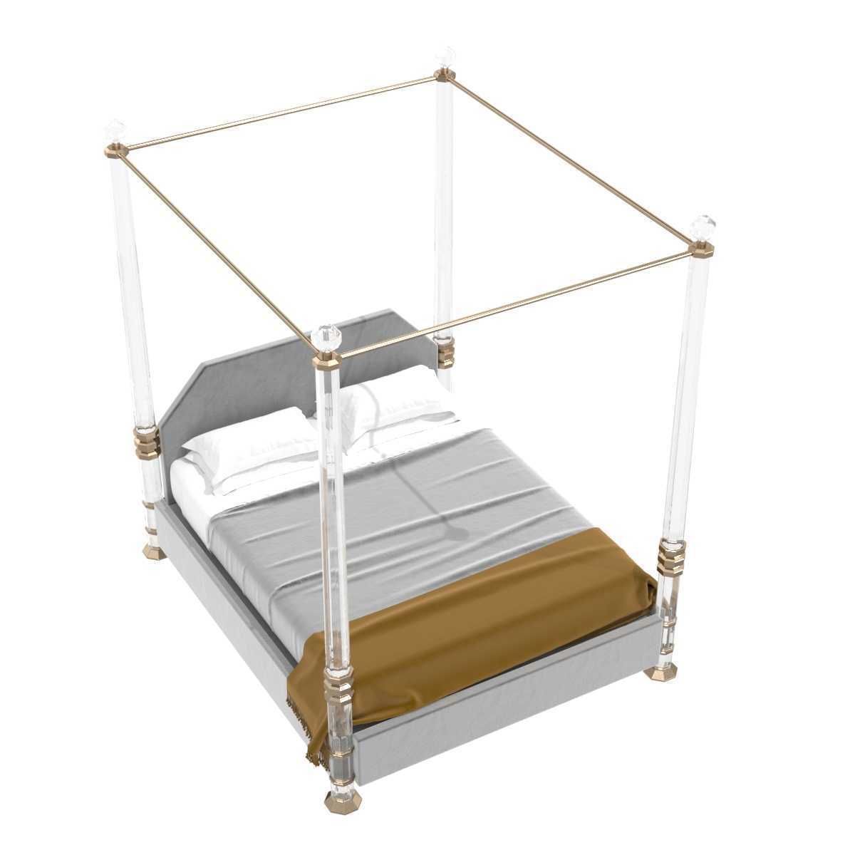 Charles Hollis Jones Bob Hope King-Size Bed in Lucite    3D model_4